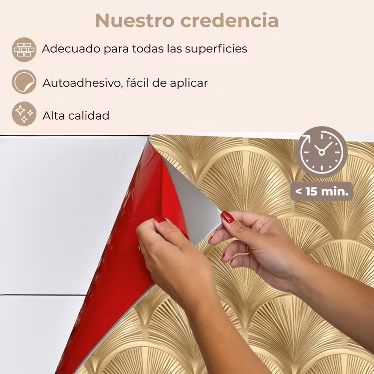 Salpicaderos de cocina - Patrón - Abanico - Oro — 4