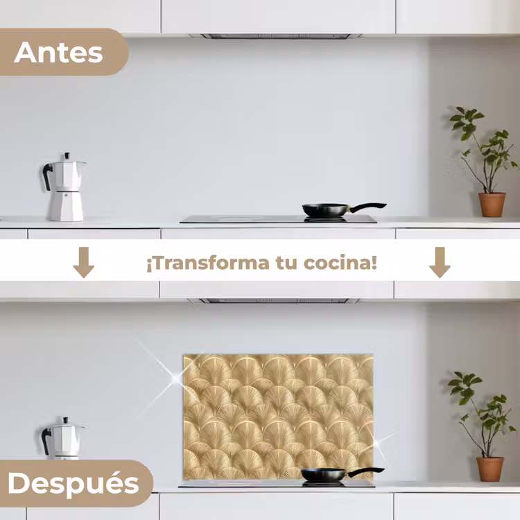 Salpicaderos de cocina - Patrón - Abanico - Oro — 7