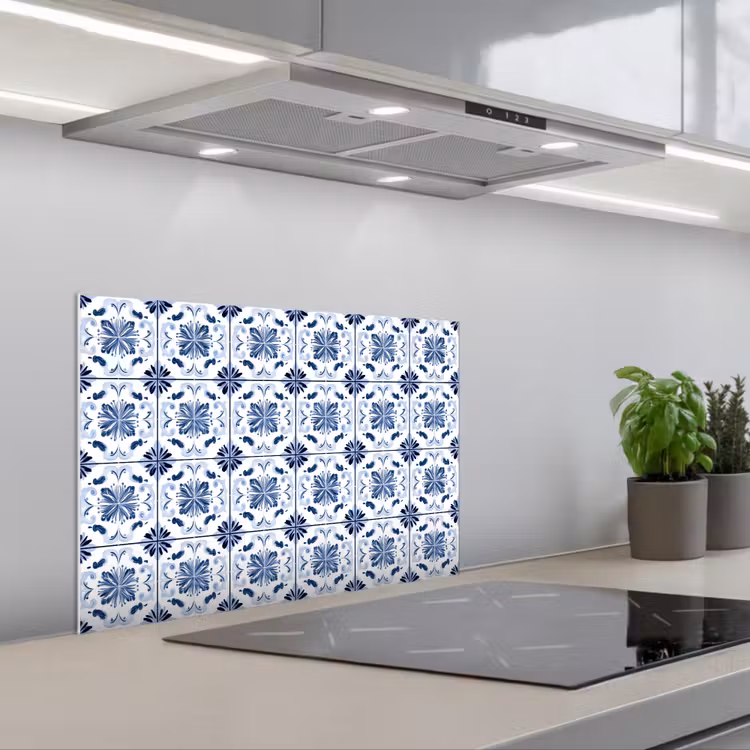 Salpicaderos de cocina - Patrón - Azulejos - Azul — 1
