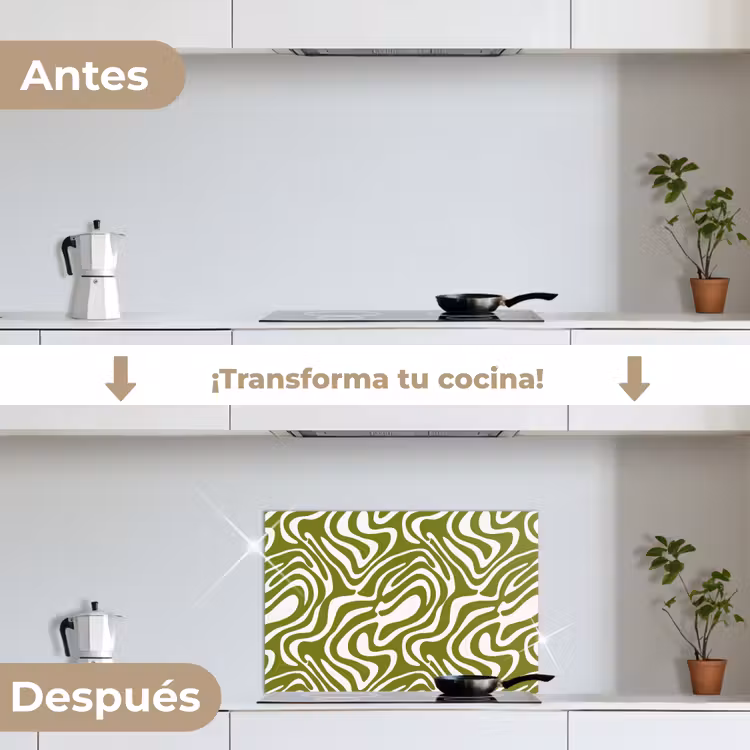 Salpicaderos de cocina - Patrón de líneas - Verde - Ecológico — 7