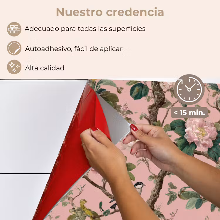 Salpicaderos de cocina - Peonías - Botánico - Pájaro — 4