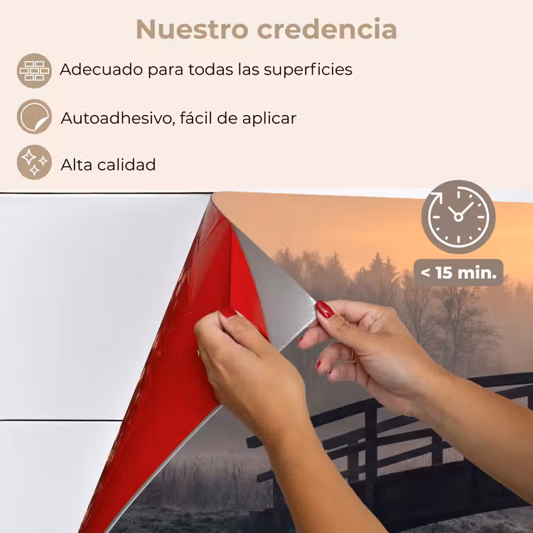 Salpicaderos de cocina - Puente - Niebla - Árboles - Agua — 4