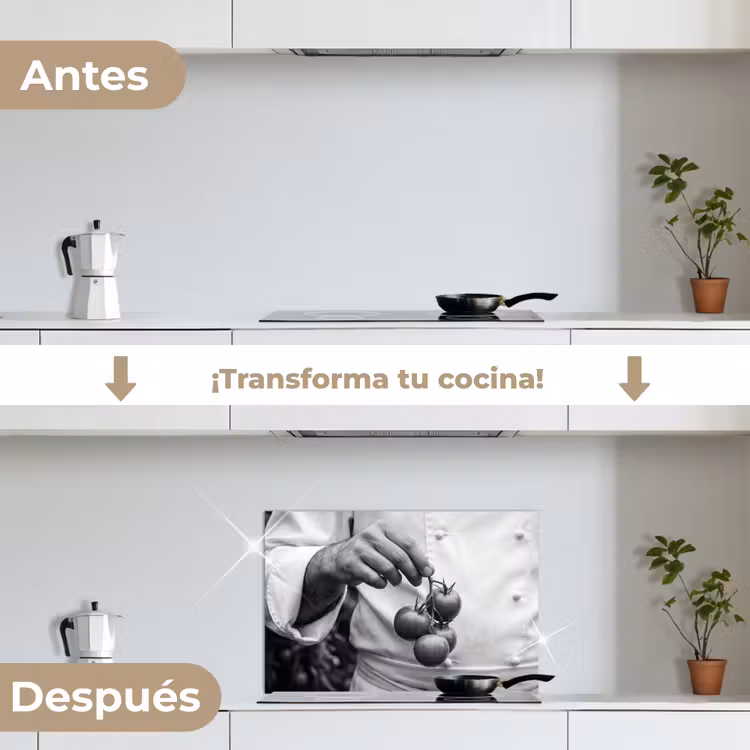 Salpicaderos de cocina - Tomates - Chef - Negro - Blanco — 7