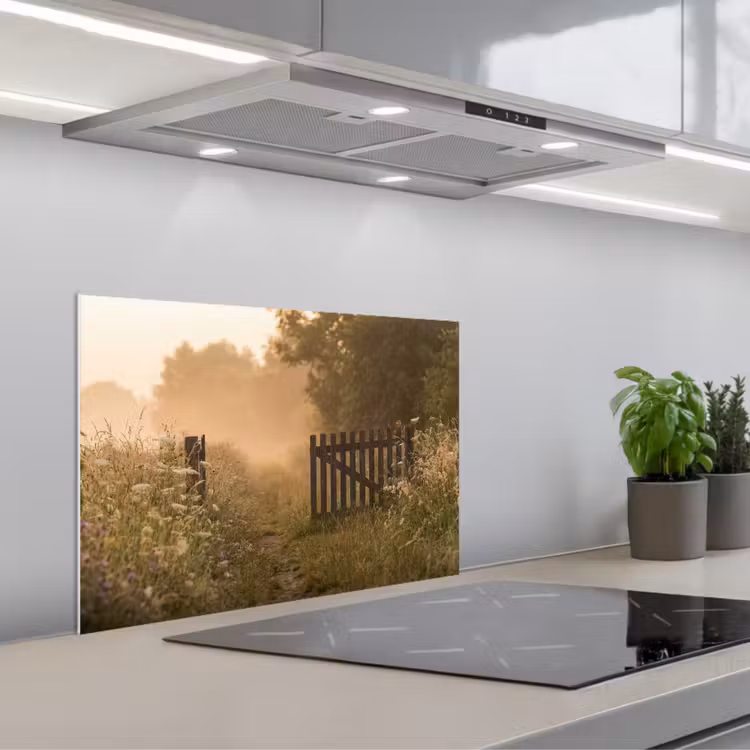 Salpicaderos de cocina - Valla - Naturaleza - Niebla - Campo — 1