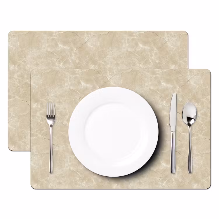 Salvamantel – 6 piezas - Beige claro - Mármol - Vetas de difusión — 2