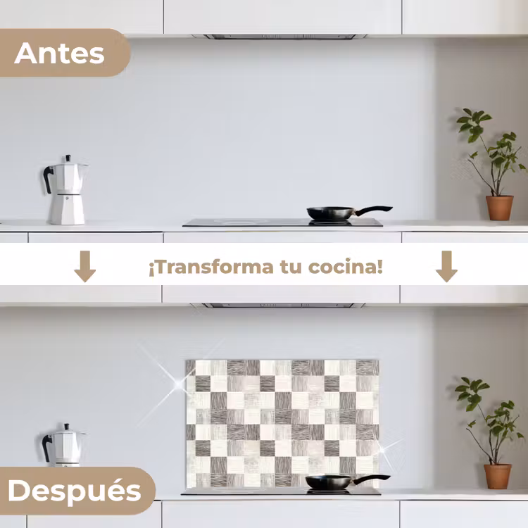 Salpicaderos de cocina - Patrón - Tablero de ajedrez - Grano de madera — 7