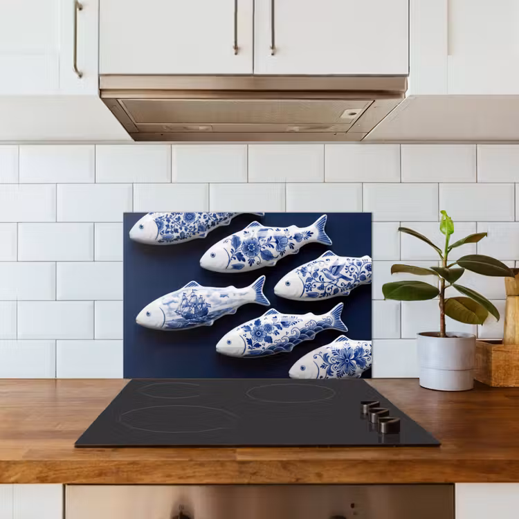 Salpicaderos de cocina - Peces - Delftware - Cerámica — 3