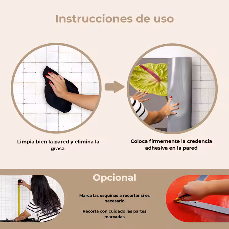 Salpicaderos de cocina - Plantas - Anthurium - Verde - Rosa — 6