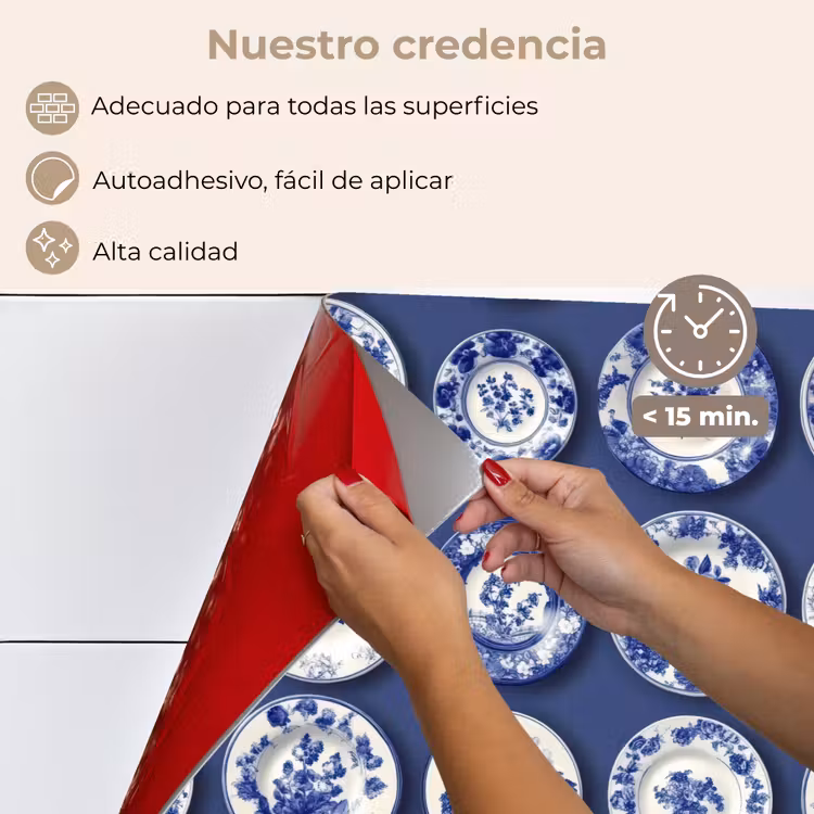 Salpicaderos de cocina - Platos - Floral - Azul — 4