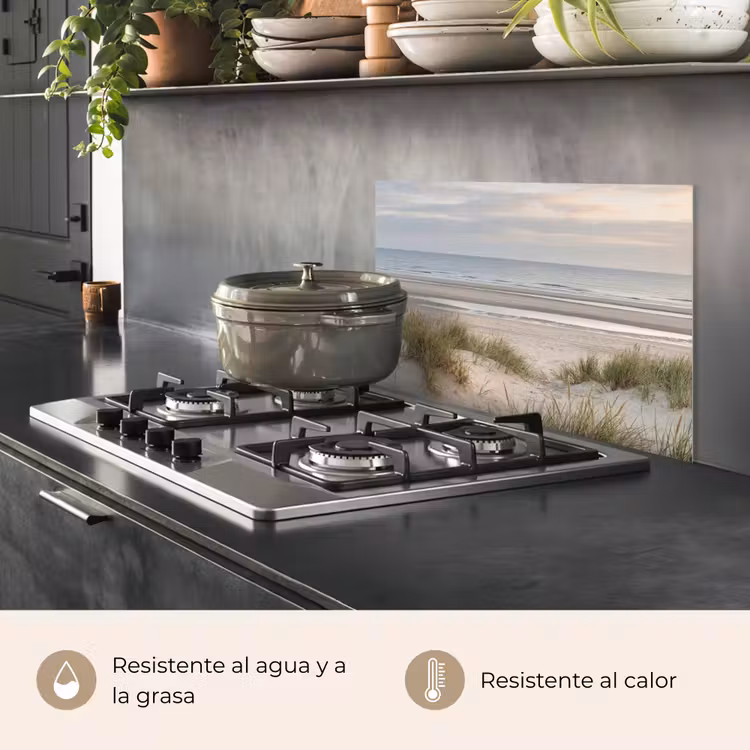 Salpicaderos de cocina - Playa de arena - Nublado - Dunas — 2