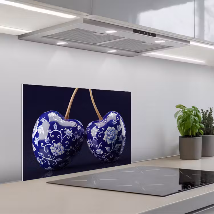 Salpicaderos de cocina - Porcelana - Cereza - Delft - Azul — 1