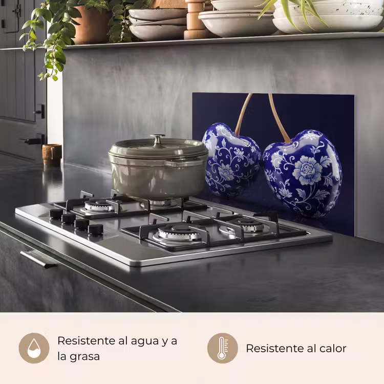 Salpicaderos de cocina - Porcelana - Cereza - Delft - Azul — 2