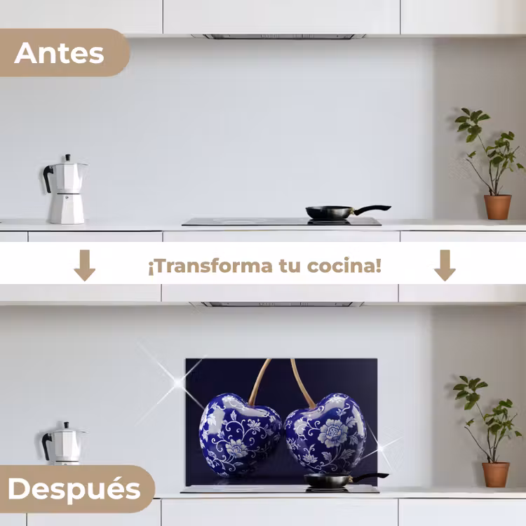 Salpicaderos de cocina - Porcelana - Cereza - Delft - Azul — 7