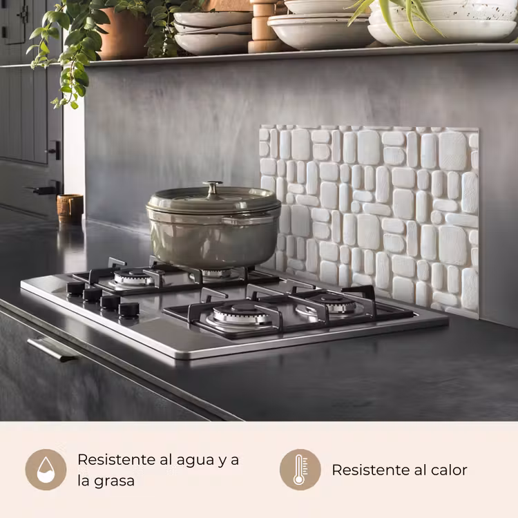 Salpicaderos de cocina - Relieve - Textura - Blanco — 2