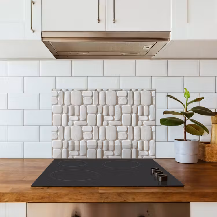Salpicaderos de cocina - Relieve - Textura - Blanco — 3