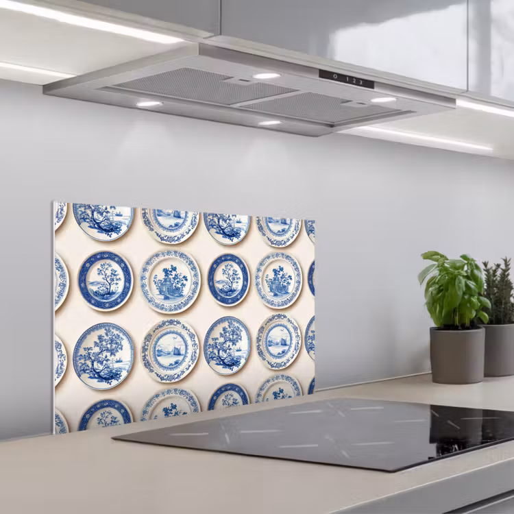Salpicaderos de cocina - Señales - Árboles - Plantas - Azul — 1