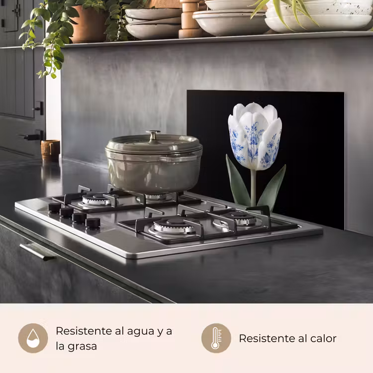 Salpicaderos de cocina - Tulipán - Patrón - Azul — 2