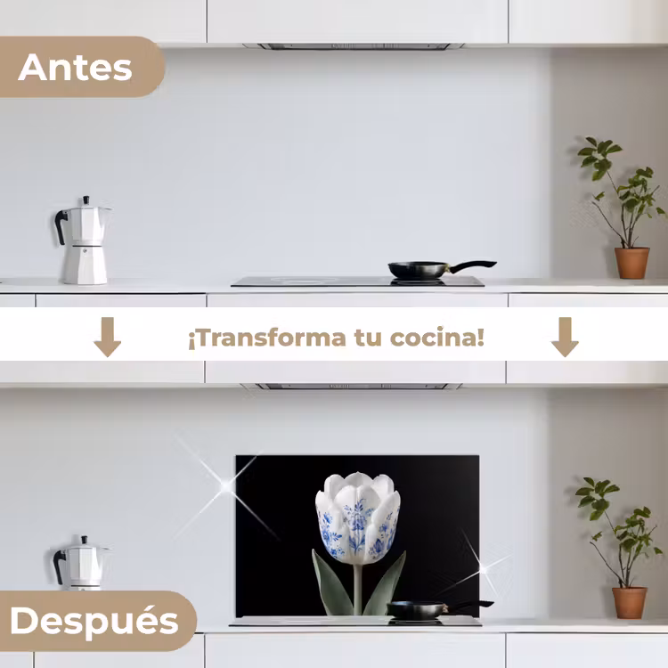 Salpicaderos de cocina - Tulipán - Patrón - Azul — 7