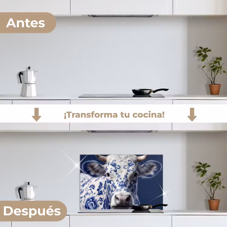 Salpicaderos de cocina - Vaca - Delfts - Azul - Artístico — 7