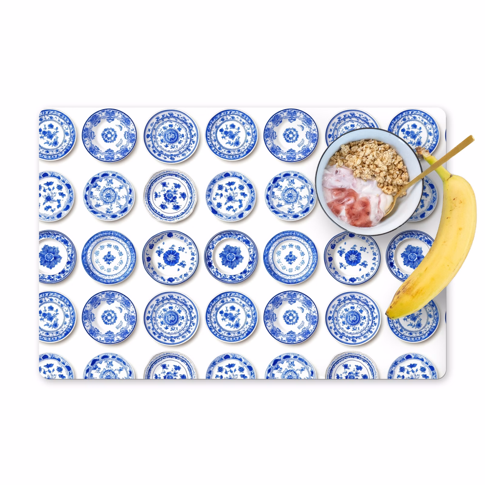 Salvamantel – 6 piezas - Platos - Flores - Patrón - Azul — 1
