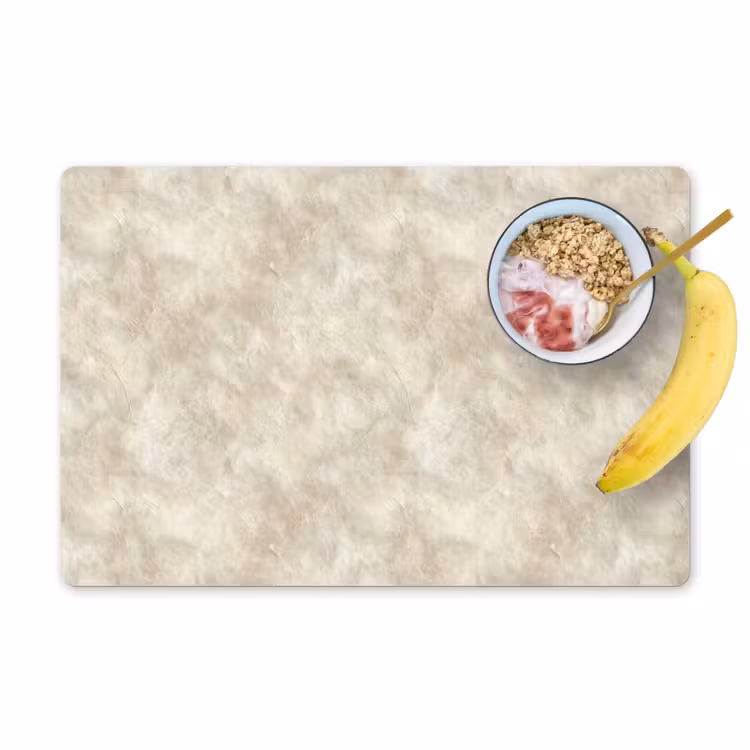 Salvamantel – 6 piezas - Beige - Estructura en relieve - Piedra natural — 1