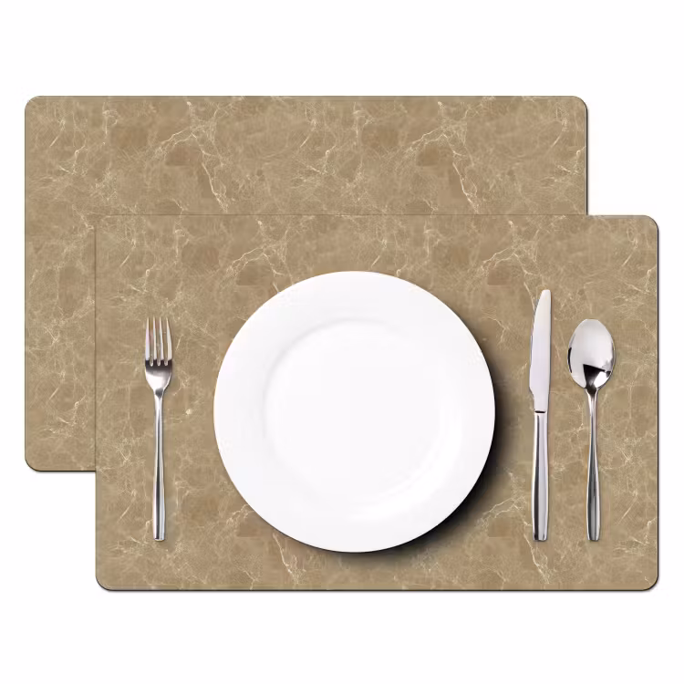 Salvamantel – 6 piezas - Beige - Mármol - Vetas blancas — 2