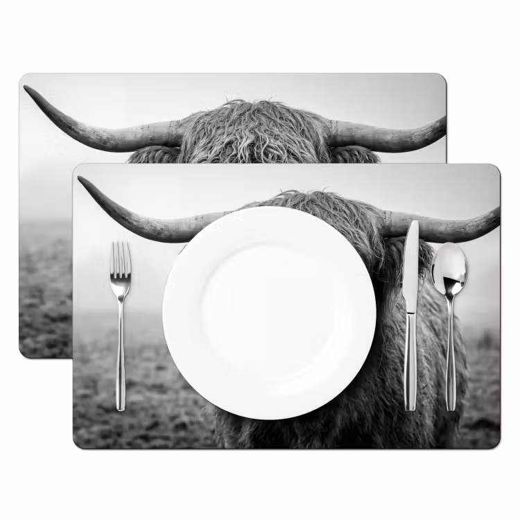 Salvamantel – 6 piezas - Highlander escocés - Negro - Blanco - Hierba — 2