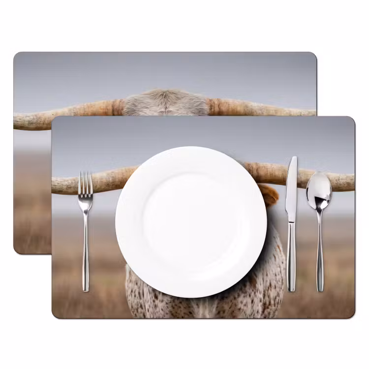 Salvamantel – 6 piezas - Longhorn - Campo de hierba - Animal — 2