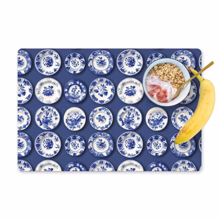 Salvamantel – 6 piezas - Platos - Floral - Azul — 1