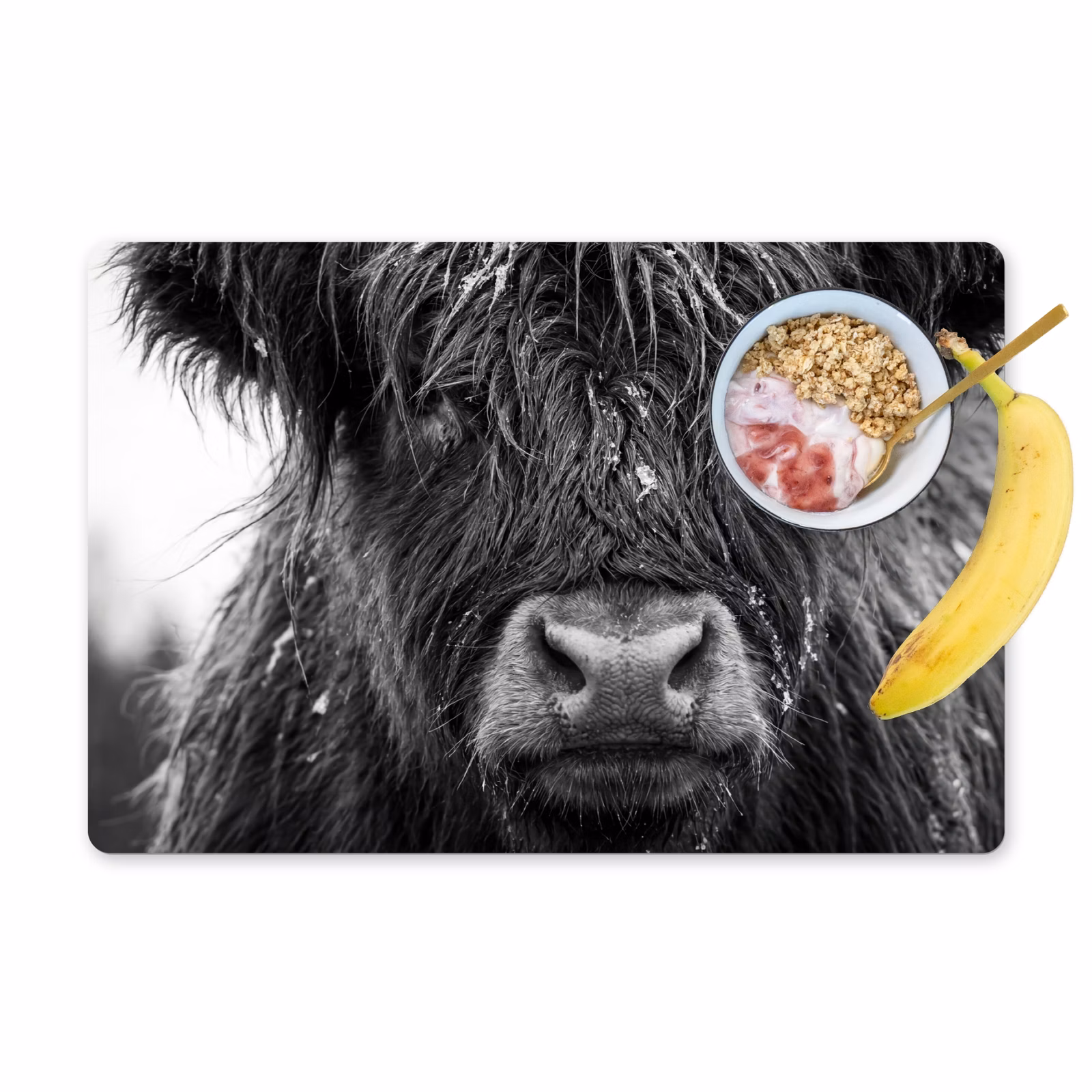 Salvamantel – 6 piezas - Highlander escocés - Negro - Blanco - Copos de nieve — 1
