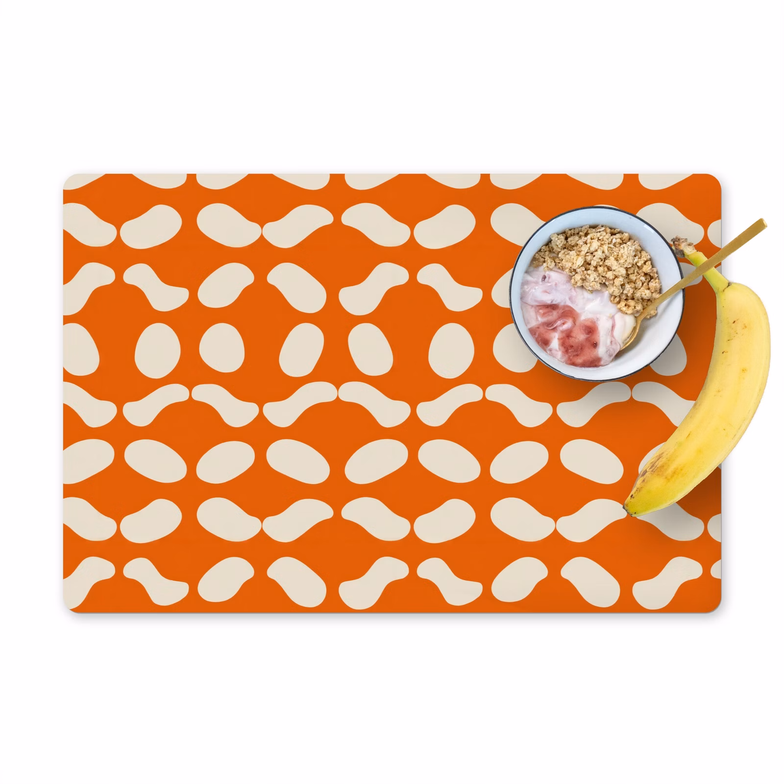 Salvamantel – 6 piezas - Naranja - Formas orgánicas - Blanco — 1