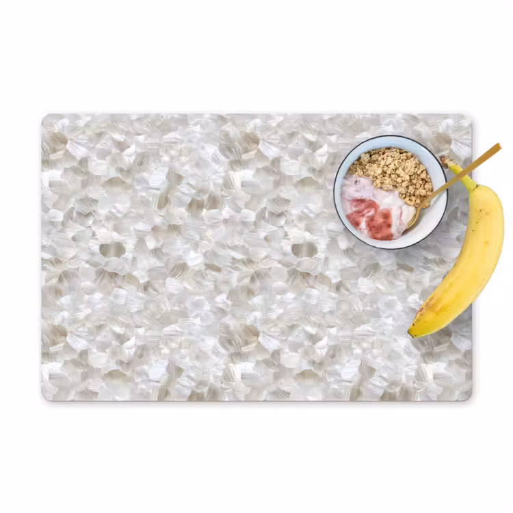 Salvamantel – 6 piezas - Blanco - Pinceladas - Efecto relieve — 1