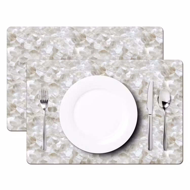 Salvamantel – 6 piezas - Blanco - Pinceladas - Efecto relieve — 2