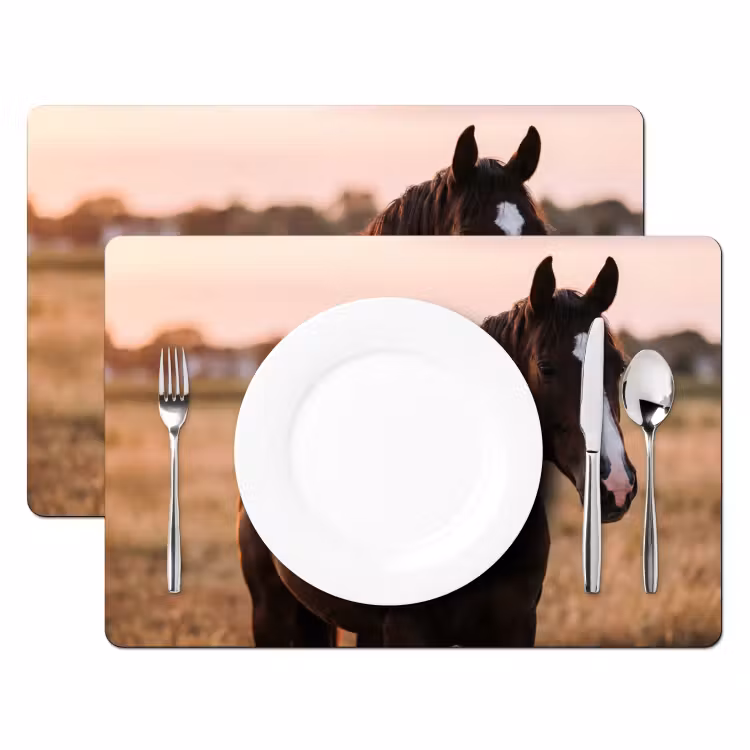 Salvamantel – 6 piezas - Caballo - Atardecer - Marrón — 2