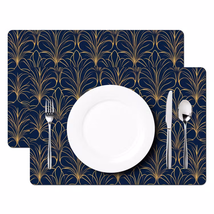 Salvamantel – 6 piezas - Deco - Abanico - Azul — 2