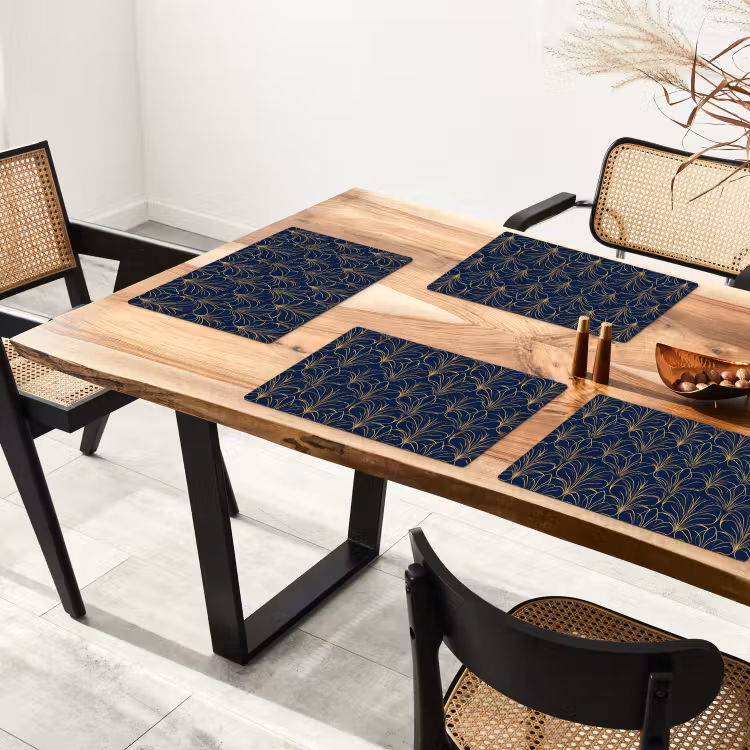 Salvamantel – 6 piezas - Deco - Abanico - Azul — 4