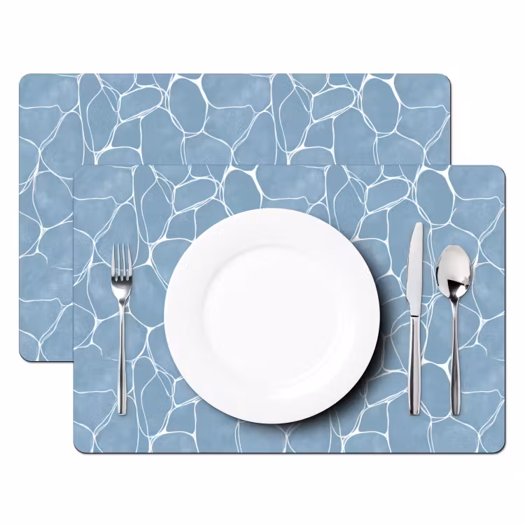 Salvamantel – 6 piezas - Ecológico - Estampado - Azul — 2