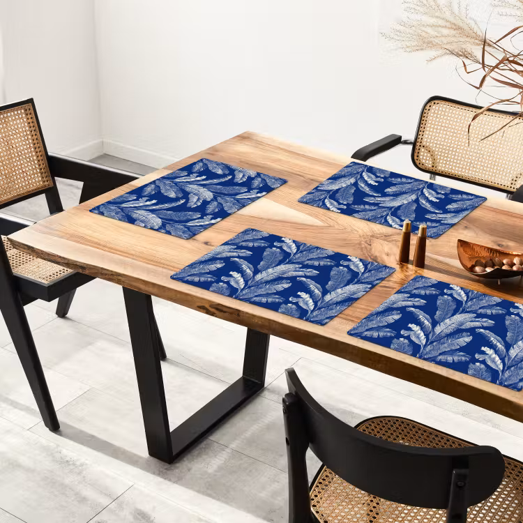 Salvamantel – 6 piezas - Hoja - Palma - Azul — 4