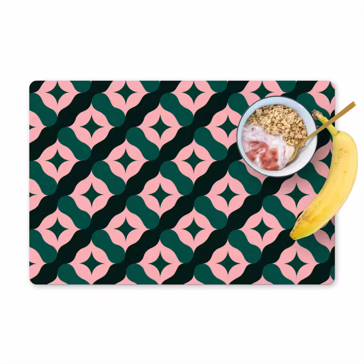 Salvamantel – 6 piezas - Verde - Rosa - Retro - Estrellas — 1