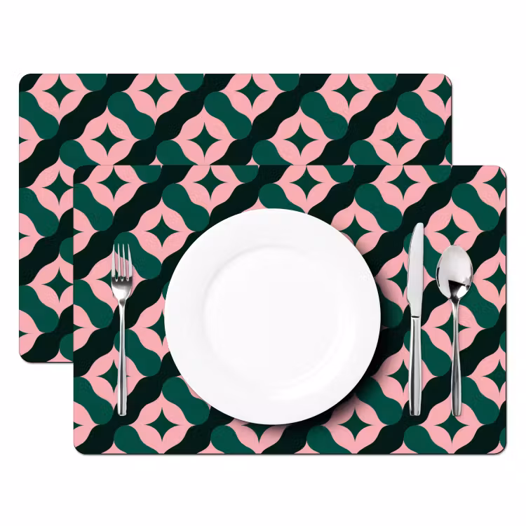 Salvamantel – 6 piezas - Verde - Rosa - Retro - Estrellas — 2