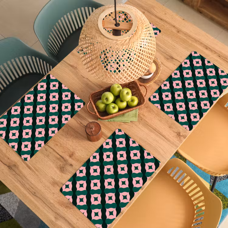 Salvamantel – 6 piezas - Verde - Rosa - Retro - Estrellas — 3