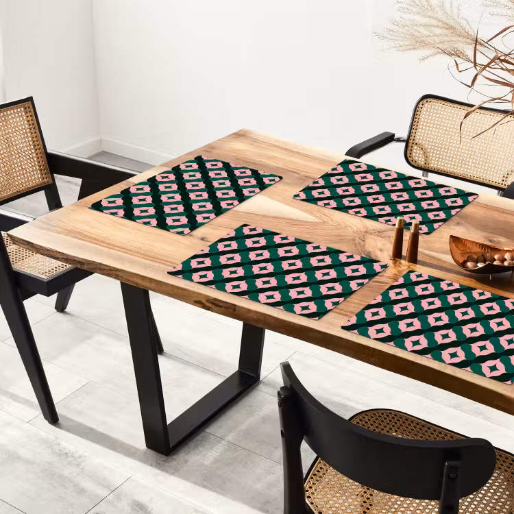 Salvamantel – 6 piezas - Verde - Rosa - Retro - Estrellas — 4