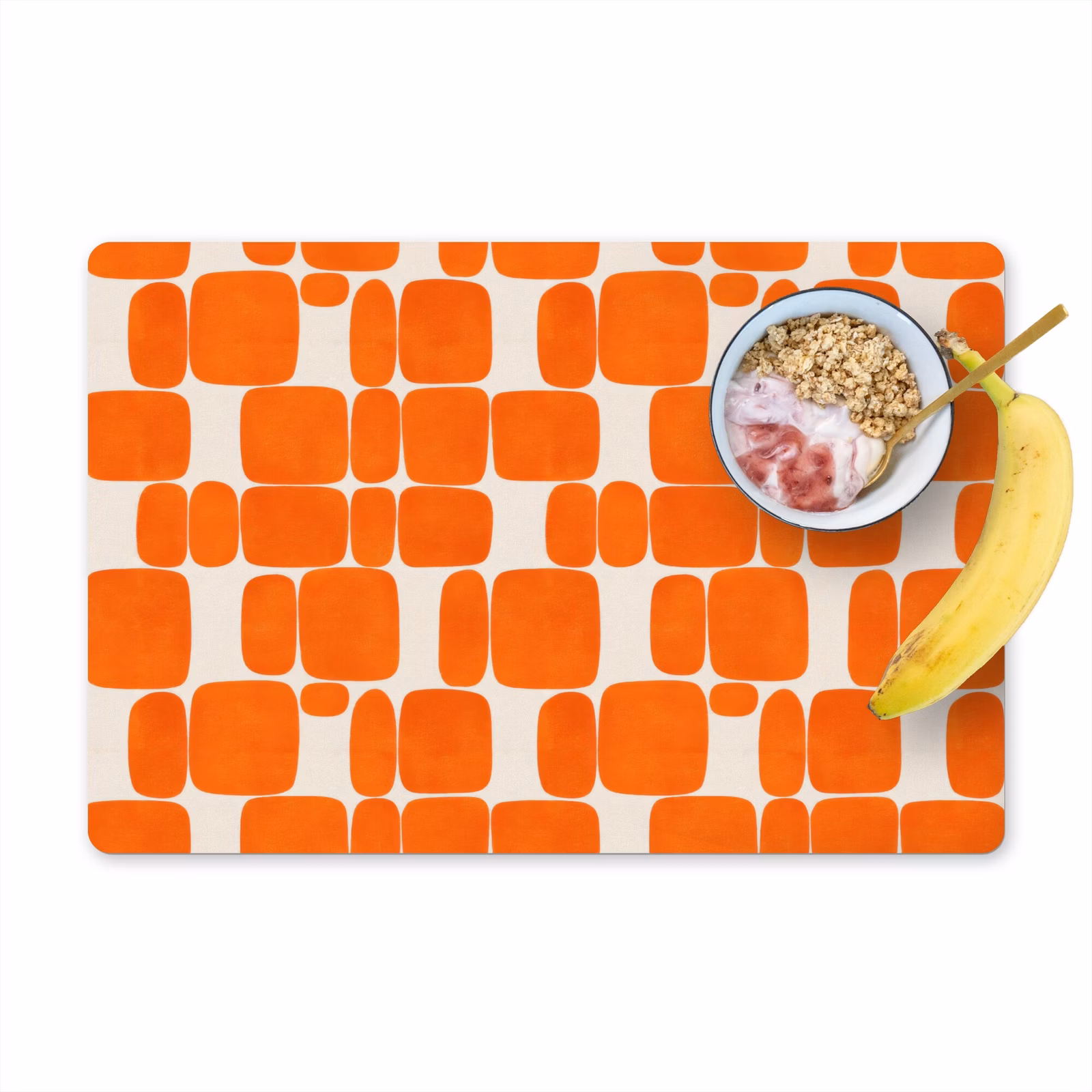 Salvamantel – 6 piezas - Estampado - Retro - Naranja — 1