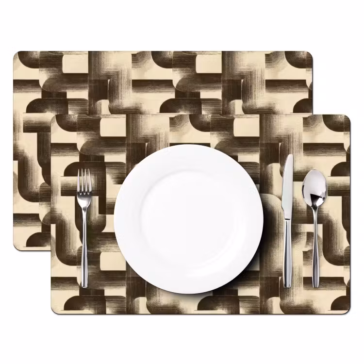 Salvamantel – 6 piezas - Abstracto - Retro - Negro — 2