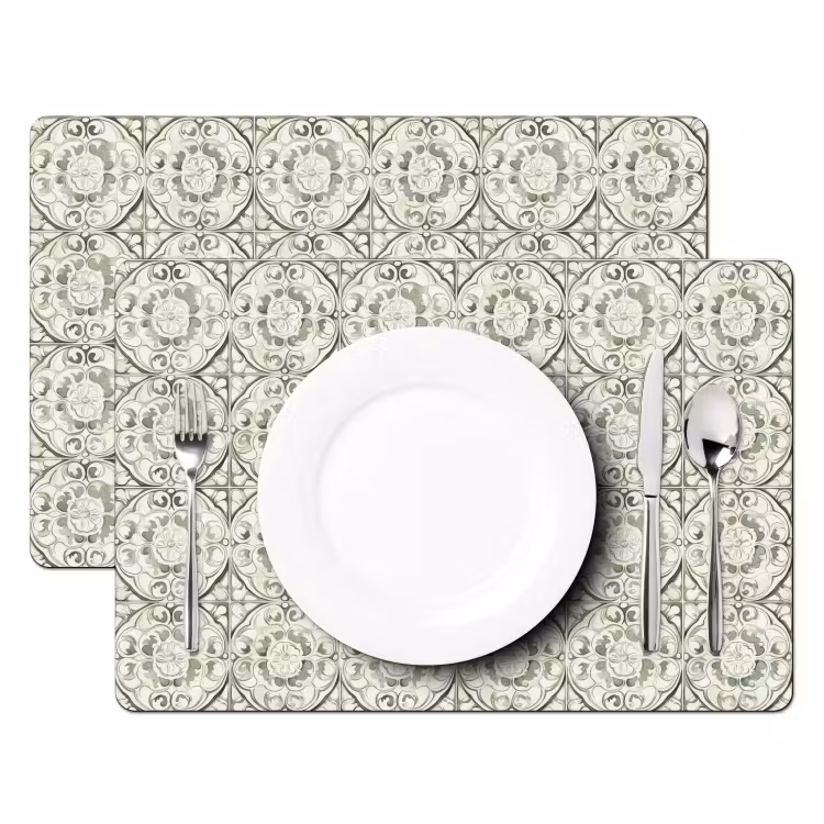 Salvamantel – 6 piezas - Adorno rizado - Azulejo - Verde — 2