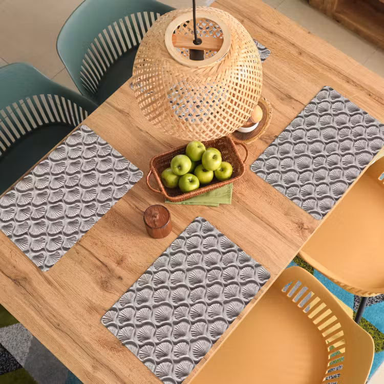 Salvamantel – 6 piezas - Arena - Forma de concha - Gris — 3