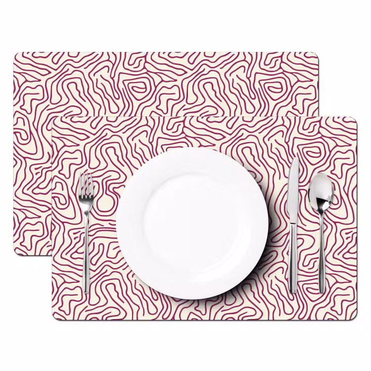 Salvamantel – 6 piezas - Línea de bobinado - Magenta - Crema — 2