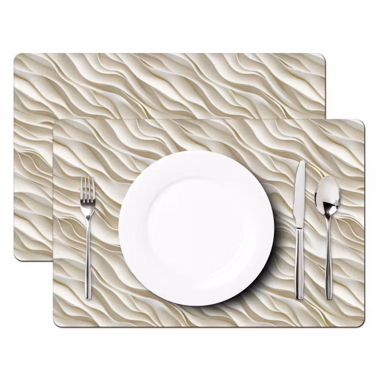 Salvamantel – 6 piezas - Olas - Blanco - Minimalista — 2