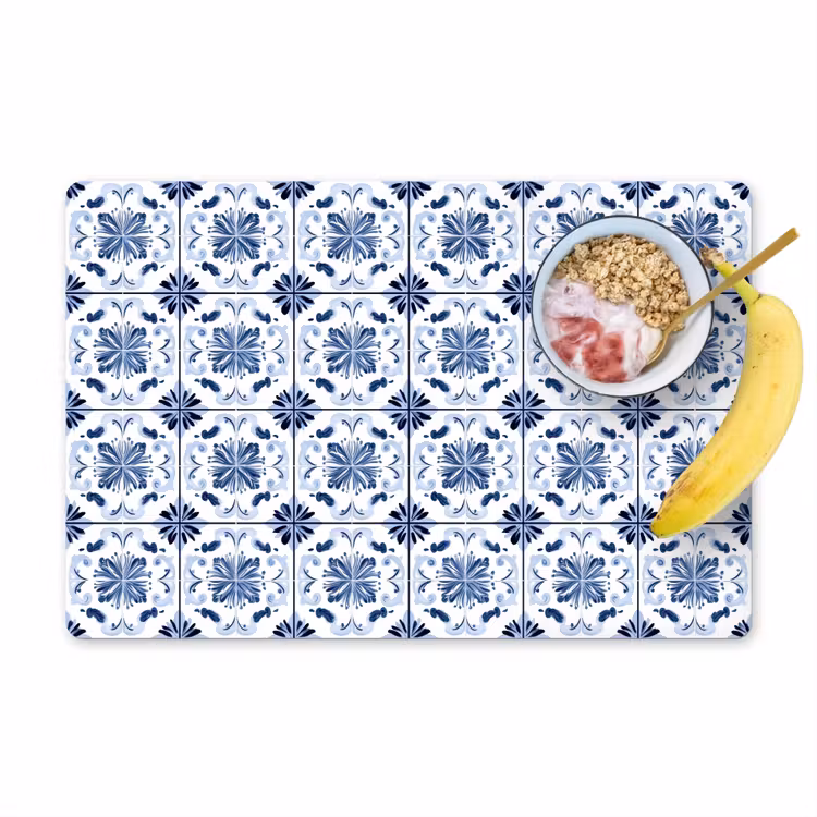 Salvamantel – 6 piezas - Patrón - Azulejos - Azul — 1
