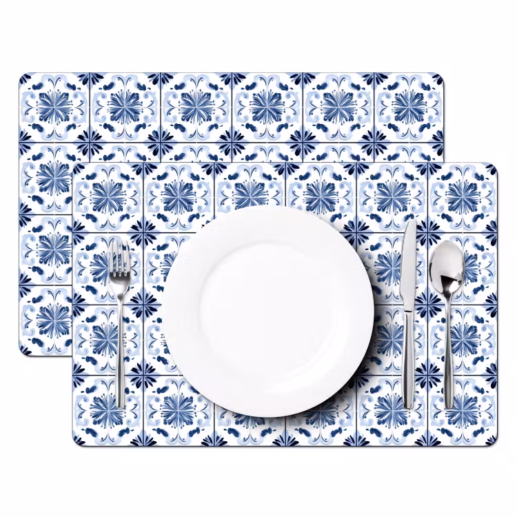 Salvamantel – 6 piezas - Patrón - Azulejos - Azul — 2
